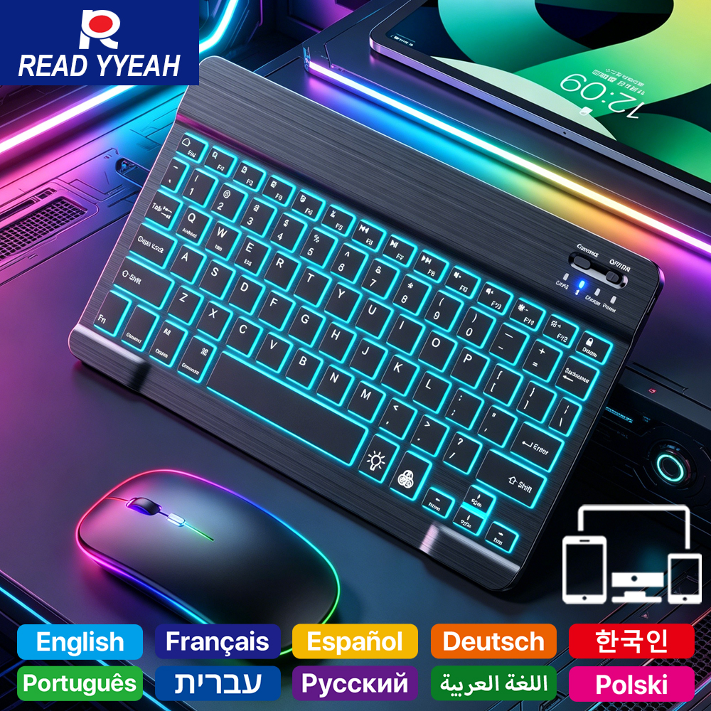Esports Wireless Gaming Mouse - READ YYEAH RGB Backlit Bluetooth Keyboard