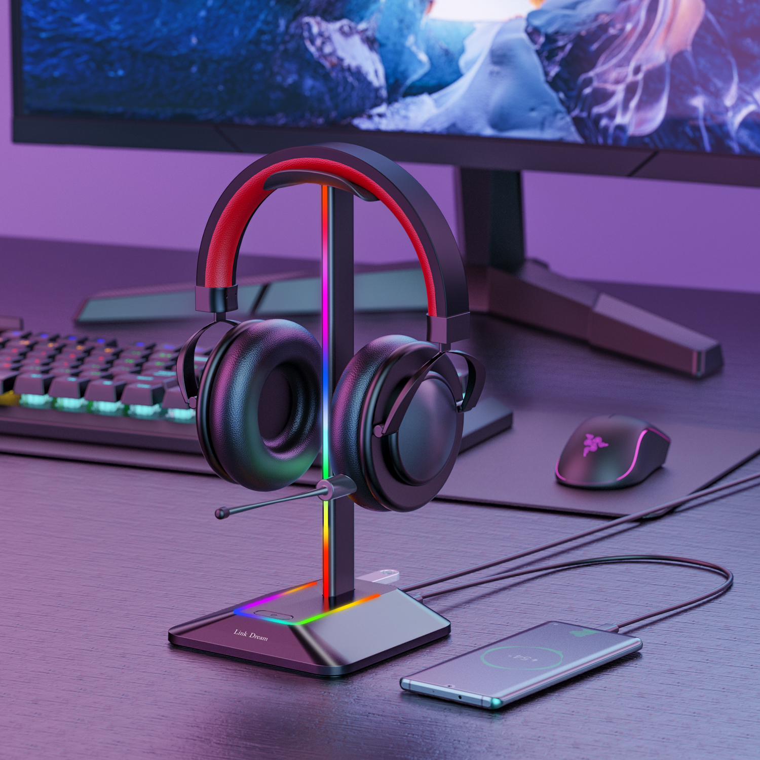 New Bee Z8 RGB Headphones Stan - مراجعة Esports Gaming Desk وسعره