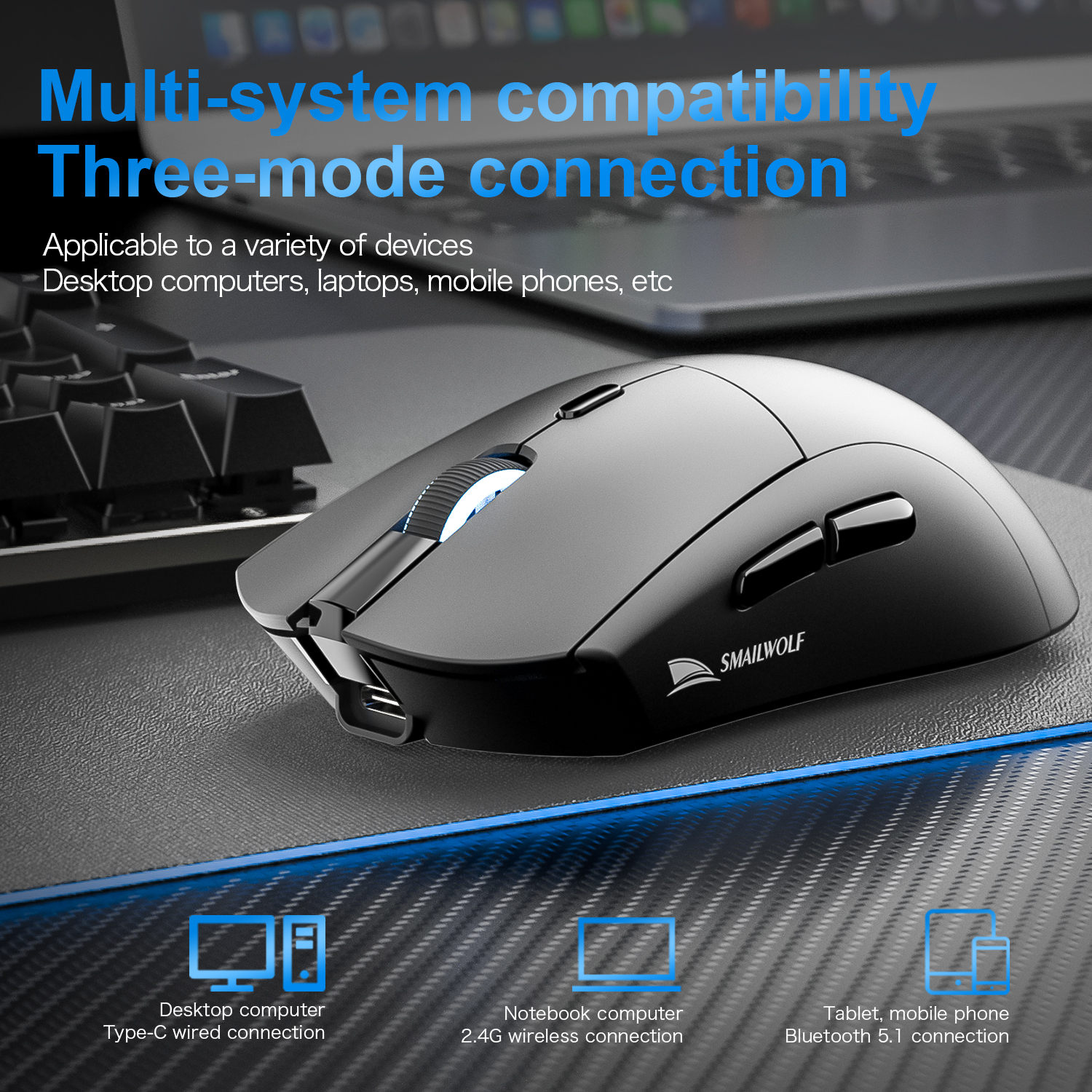 SMAILWOLF RS7 Bluetooth wirele - مراجعة Esports Gaming Mouse Wireless وسعره