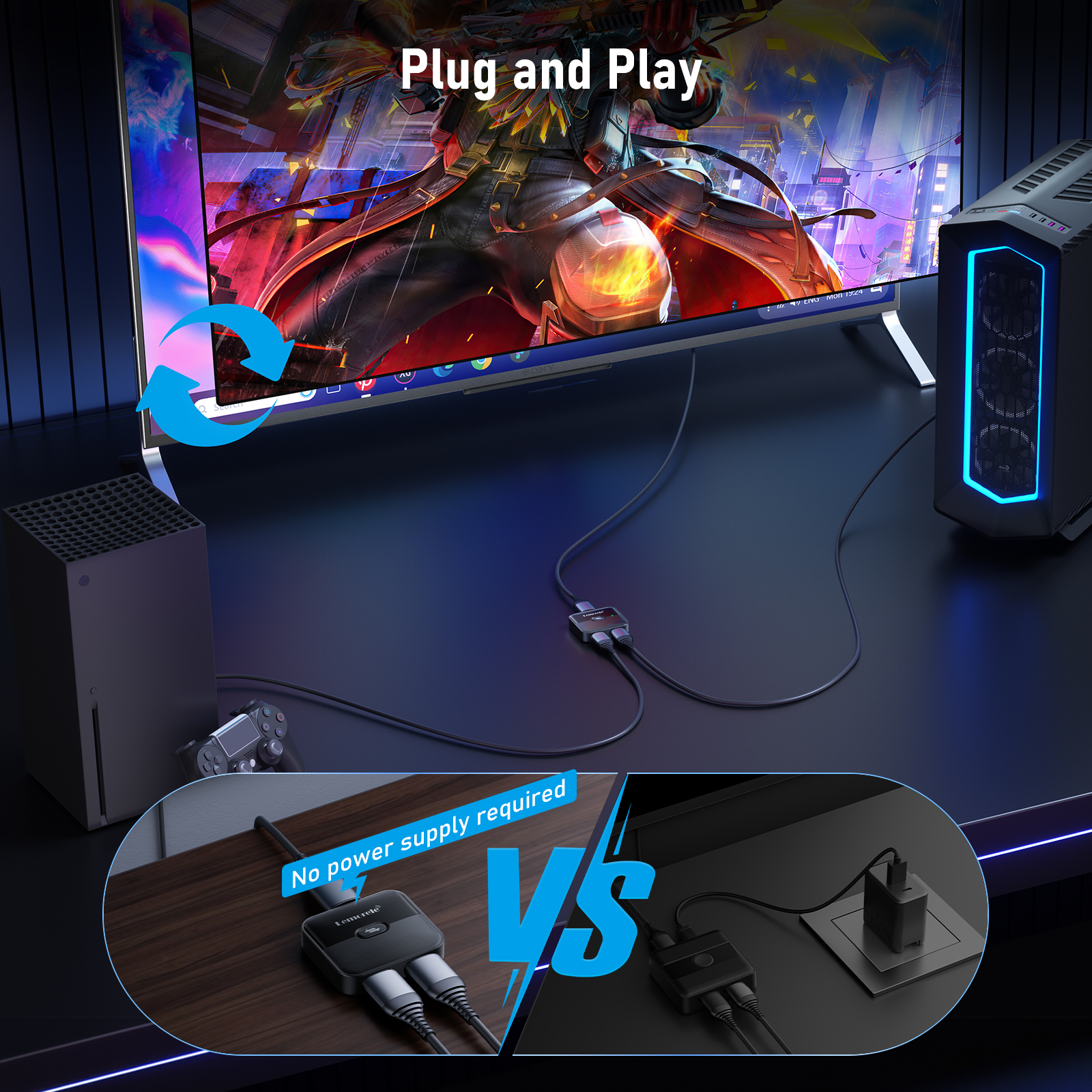 Lemorele 4K HDMI Splitter Swit - مراجعة Esports Gaming Hub وسعره