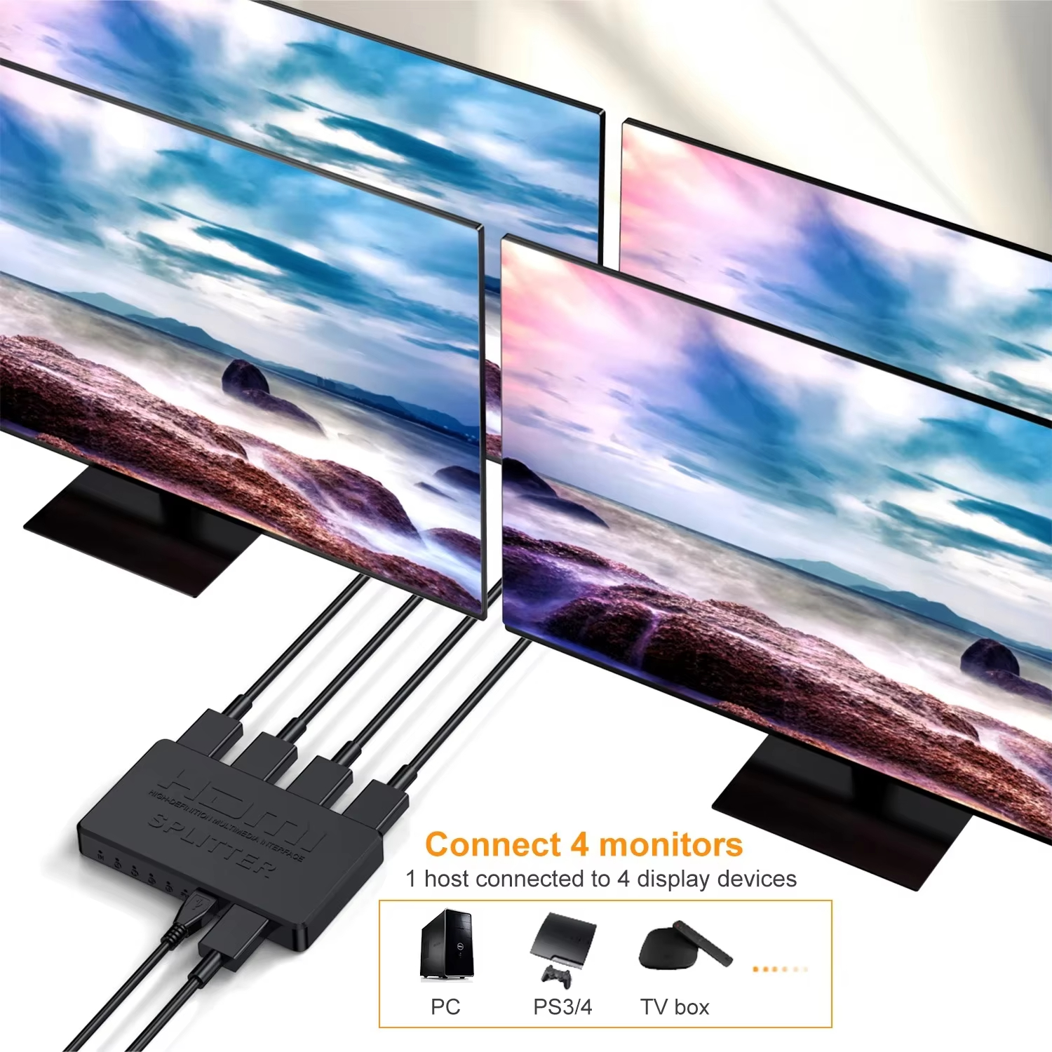 1 in 4 Out HDMI Splitter HD 4K - مراجعة Esports Gaming Hub وسعره