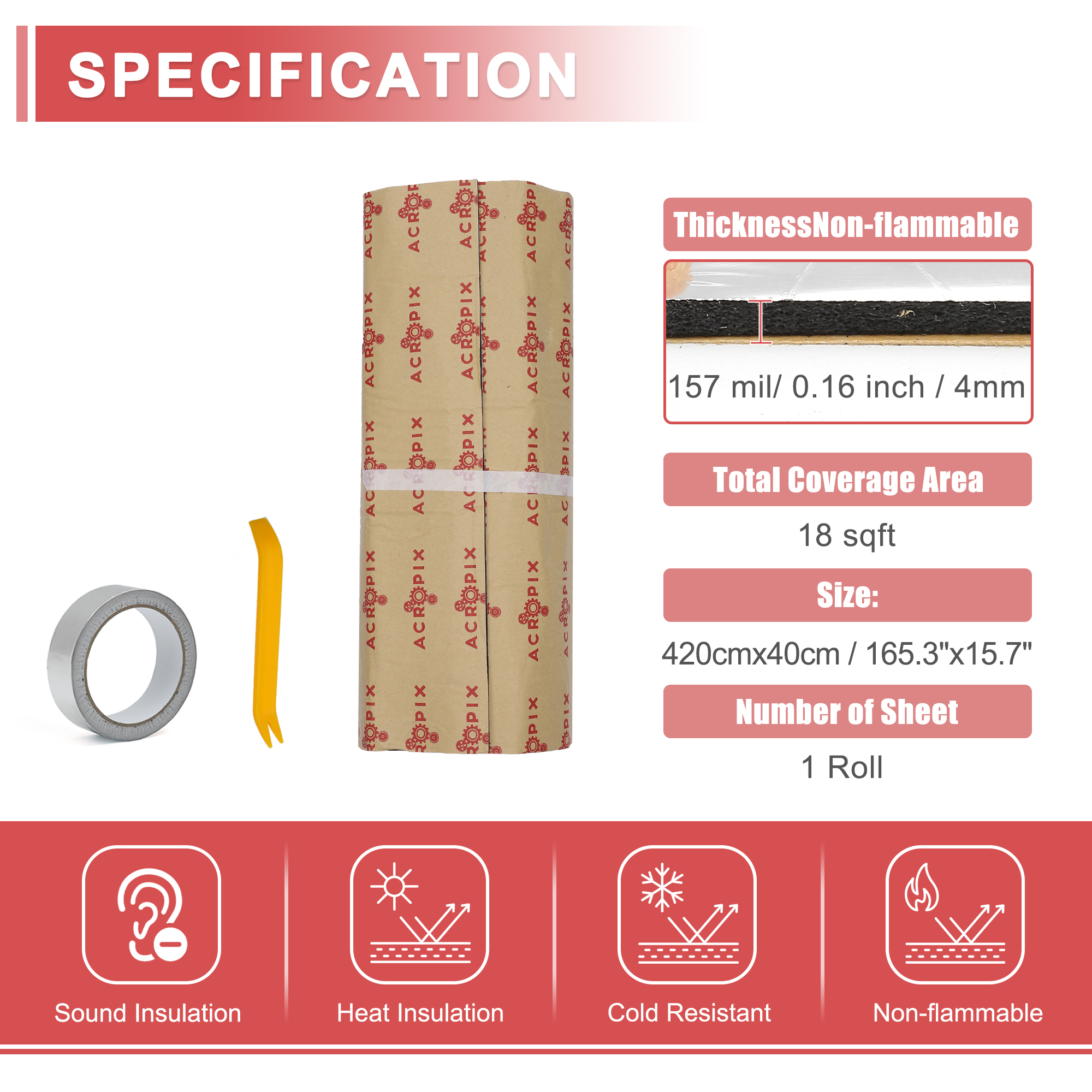 UXCELL 4mm 18sqft 40x420cm Sou - مراجعة Sound Dampening Foam وسعره