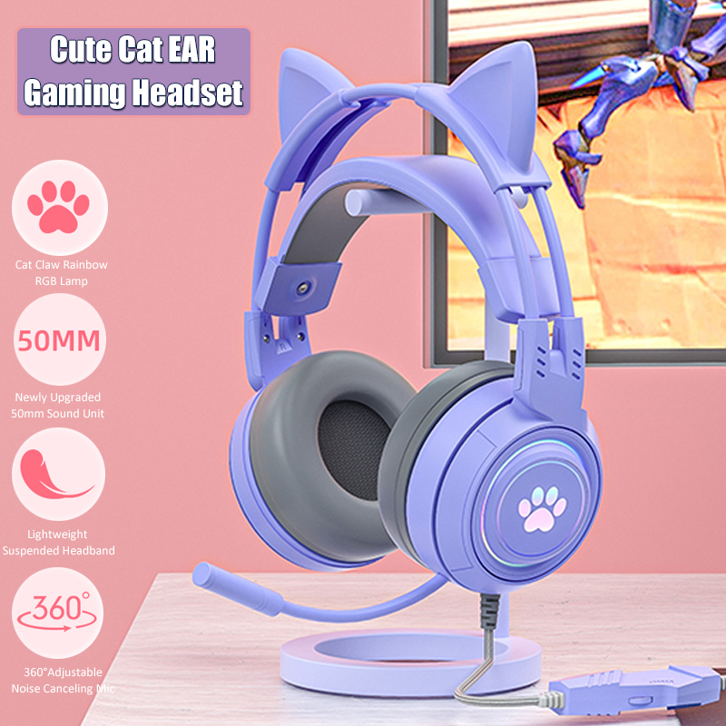 Cute Cat Ear Gaming Headphones - مراجعة Esports Gaming Monitor وسعره