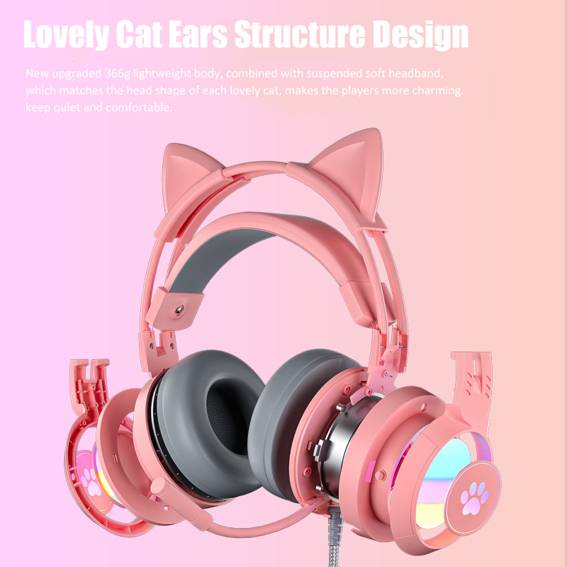 Cute Cat Ear Gaming Headphones - مراجعة Esports Gaming Monitor وسعره